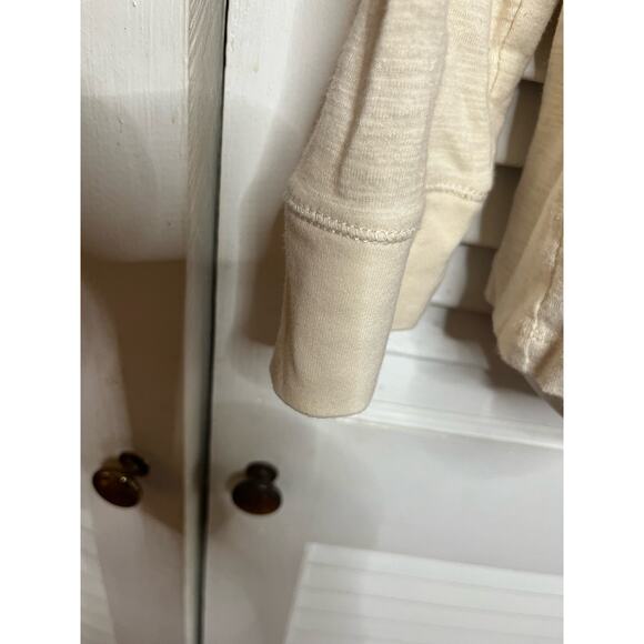 Chaps 100% cotton beige ruffle trim t‎ shirt 2X Excellent Nice banded cuffs - Picture 2 of 4